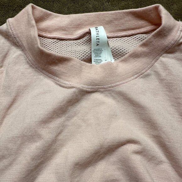 Athleta Restore Muscle Tank Blush Pink Mesh Back Ruched Sides Women’s S - Picture 3 of 6